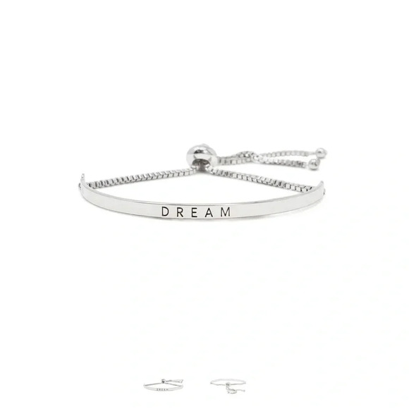 Dream inspirational adjustable bangle Dream  silver bracelet stainless steel - Picture 1 of 6